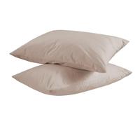 MAXIME MAISON - Lot de 2 taies d'oreiller en coton, couleur unie taupe (dimensions 52 x 82 cm) avec housse de coussins, housse de coussin, taies d'oreiller, 100 % pur coton, fermeture à enveloppe,