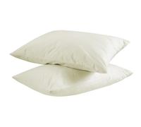 MAXIME MAISON - Lot de 2 taies d'oreiller en coton uni crème (dimensions 52 x 82 cm) paire de coussins, housse de coussin de lit, taies d'oreiller, 100 % pur coton, fermeture enveloppe, taie