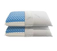 MAXIME MAISON - Oreiller Memoire Forme Lot de 2 40x70 avec Effet Massant, Coussin a Memoire de Forme Rectangulaire Orthopédique, Made in Italy (2, Revêtement D'aloès, Hauteur 13)