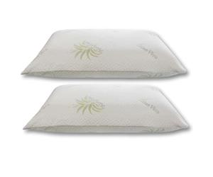 MAXIME MAISON - Oreiller Memoire Forme Lot de 2 40x70 Orthopédique, Coussin a Memoire de Forme Rectangulaire Made in Italy (2, Revêtement D'aloès, Hauteur 11)