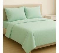 MAXIME MAISON - Parure de Lit 90x200 en Coton, Ensemble 3 Pièces (Drap Housse, Drap Plat, Taie d'oreiller) pour 1 Personne, Rafraîchissant, Made in Italy