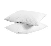 MAXIME MAISON - Taies d'oreiller en coton uni blanc (2 taies d'oreiller 52 x 82 cm) housse coussins, housse de coussin, taies d'oreiller, 100 % pur coton, fermeture enveloppe, tissu respirant
