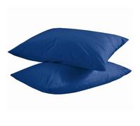 MAXIME MAISON - Taies d'oreiller en coton uni bleu royal (2 taies d'oreiller 52 x 82 cm) housse coussins, housse de coussin, taies d'oreiller, 100 % pur coton, fermeture enveloppe, tissu respirant