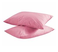 MAXIME MAISON - Taies d'oreiller en coton uni poudré (2 taies d'oreiller 52 x 82 cm) housse coussins, housse de coussin, taies d'oreiller, 100 % pur coton, fermeture enveloppe, tissu respirant