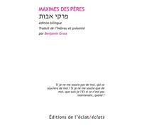 MAXIMES DES PERES bilingue hébreu/français Edition bilingue - Benjamin Gross - Eclat Eds De L' - broché - Essai