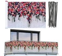 Maximex Brise-Vue en Plastique pour Balcon Motif Roses Multicolore 5 m 85 x 500 cm