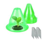 Maximex Chapeaux de Protection pour Plantes, Lot de 6, Protection Contre Le Gel, Les Oiseaux et Les escargots dans Le Jardin, Cloches de Culture pour semis, Ø 27 x 23,5 cm, Plastique Pet, Vert