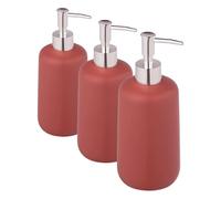 Maximex Distributeur de Savon Olinda Rouge - Accessoire de Salle de Bain avec Finition Mate - 0,5 l 70192400 8 x 20 x 7,7 cm (Lot de 3)