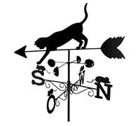Wenko Girouette de jardin Chat - Hauteur 170 cm - Résistante aux intempéries - Indicateurs N-S-W-O