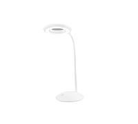 Maximex Lampe de Bureau à LED avec loupe, grossissement x8 (Blanc), Blanc