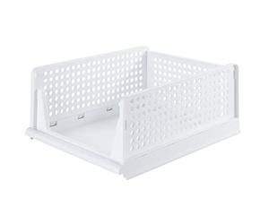 Maximex Lot de 2 paniers de rangement empilables pour tiroir - Avec trous d'aération - Peu encombrant - Pliable