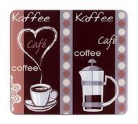 Maximex Multi-Platte Mod. Kaffeeduft | Plaque de protection en verre pour cuisine | Couvre plaque induction design | Dimensions 56 x 0,5 x 50 cm | Verre trempé Multicolore Transparent