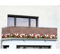 Maximex Pare-Vue de Balcon Pratique avec Motif Tulipes et Haute résistance aux UV et aux intempéries, séchage Rapide et résistant aux déchirures 5 m