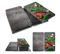 Maximex Plaque de Recouvrement Universelle Mod Rosmarin, réglable en hauteur pour tout type de cuisinière, planche à découper et protection anti-éclaboussures, verre, 30 x 52 cm, 2 pièces