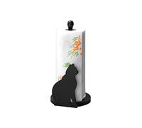 Maximex Porte essuie-tout Chat – Vertical MDF Dérouleur Bois 15x30x15 cm Noir pour rouleaux standard