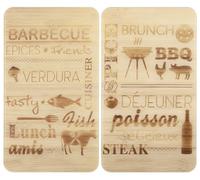 Maximex Protection plaques de Cuisson en Verre trempé Barbecueatica | Lot de 2 | 3en1, Couvre Plaque Cuisson, Planche à découper, Extension Plan de Travail | 30 x 52 cm | Mulicolore