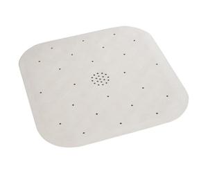 Maximex Tapis de douche en caoutchouc naturel Beige, avec ventouses sur le dessous, lavable en machine à 40° C, dimensions (l x h x p) : 45 x 1,6 x 45 cm
