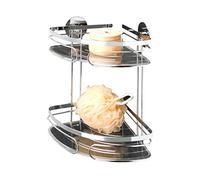WENKO Etagère d'angle de douche Classic, 2 paniers de douche d'angle, fixation murale sans perçage Turbo Fix, inox, 20,5x30x20,5 cm