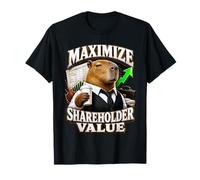 Maximiser la Valeur des actionnaires Ironic Capybara Finance Bro Meme T-Shirt