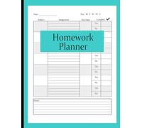 Maximize Your Study Time with the Ultimate Homework Planner Perfect for High School, Middle School, and College: Stay organized, track assignments, ... and improve study habits. Color Aqua