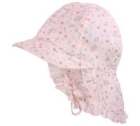 maximo - Baby Girl's Schildmütze Kurzer Nackenschutz + Band - Casquette - 43 cm - wollweiß / blümchen