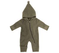 maximo - Baby's Jersey Fleece Overall m. Kapuze u. Pompon - Combinaison - 62/68 - khaki melange