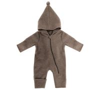 maximo - Baby's Jersey Fleece Overall m. Kapuze u. Pompon - Combinaison - 74/80 - brown melange