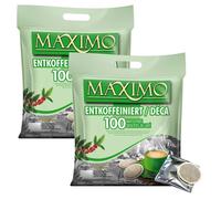 MAXIMO Décaféiné | 2x100 Dosettes de café compatibles SENSEO® | Emballage individuel pour une meilleure conservation