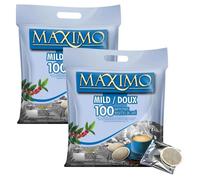 MAXIMO Doux | 2 x 100 Dosettes de café compatibles SENSEO® | Emballage individuel pour une meilleure conservation