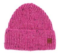 maximo - Girl's Beanie with Effect Yarn Jersey Lining and Turn-up - Bonnet - 55-57 cm - dark pink melange