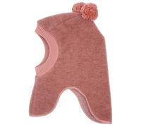 maximo - Kid's Mini Balaclava Wool Fleece + Pompons - Cagoule - 47-49 cm - heather rose melange