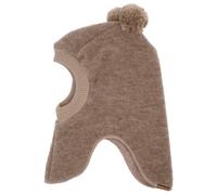 maximo - Kid's Mini Balaclava Wool Fleece + Pompons - Cagoule - 49-51 cm - brown melange