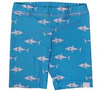 maximo - Kid's Mini Radlerhose Badestoff Print UV 50 - Lycra - 74/80 - lake blue / shark