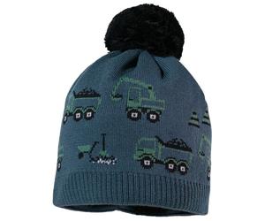 maximo - Mini Boy's Beanie avec pompon - Bonnet - 51-53 cm - dark slate