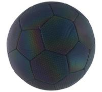 MaxiMondo Ballon de Foot Lumineux - Football Taille 5 - Ballon Enfant et Adulte Holographique/Réfléchissant - Ballon pour Utilisation Intérieure et Extérieure - Nylon - Noir