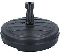 MaxiMondo Pied de Parasol - Plastique - pour Parasol Standard - Remplit d'eau ou de Sable - Diamètre : 45 cm - Rond Noir