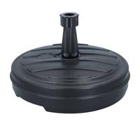 MaxiMondo Pied de Parasol - Plastique - pour Parasol Standard - Remplit d'eau ou de Sable - Diamètre : 45 cm - Rond Noir