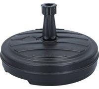MaxiMondo Pied de Parasol - Plastique - pour Parasol Standard - Remplit d'eau ou de Sable - Diamètre : 45 cm - Rond Noir
