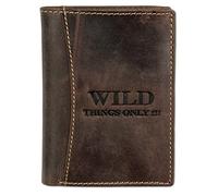 Maximonstres Seulement Bourse en Cuir Portefeuille Unisexe Brun 12.5x2x9.5cm OPJ100N