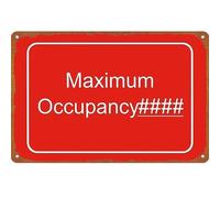 Maximum Occupancy Metal Sign Funny Capacity Warning Wall Decor 12x8 Inch | Playful occupancy limit sign adds regulatory humor to game room or bar