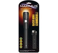 Maximus M-FL-006B-BL-H LED Lampe de poche avec clip ceinture, avec interface USB à batterie 1200 lm