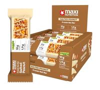 MaxiNutrition Barres Protéinées Nut Bar, Chocolat Noir et Cacahuète Salée, 10g de Protéines, Faible en Sucre, 12 Barres de 45g