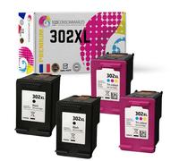 MaxiPack 4 cartouches compatible avec HP 302 XL (2 noirs + 2 couleurs)