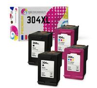 MaxiPack 4 cartouches compatible avec HP 304 XL (2 noirs + 2 couleurs)