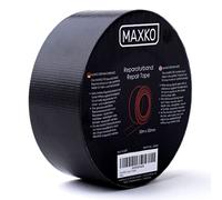 MAXKO ruban toile adhésif, power tape, extra forte, noire, 50 m x 50 mm/ruban tissu de réparation renforcé/bande de tissu/bande de réparation/bande avec force d'adhérence particulièrement forte