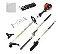 MAXLANDER Désherbeur à gaz 26 cc, outils de jardin multifonctions 4 en 1, débroussailleuse 43,2 cm, scie à perche 20,3 cm, taille-haie 40,6 cm, lame de débroussailleuse de 25,4 cm, avec poignée en