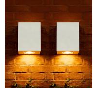 Maxled, Light is Led! 2 Pièces Applique Murale Extérieure Intérieure Downlight Douille GU10 Étanche IP54 Applique Murale LED Moderne pour Salon Et Jardin 100mm X 68mm X 89mm Blanc