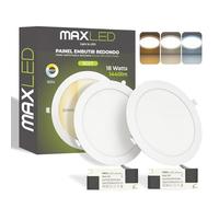 Maxled, Light is Led! 2PCS Spot Encastrable LED 18W 230V, Ø 225mm, 1440lm Spots Plafonnier Non Dimmable 3000K-6000K IP44 Spots Plats Encastrables pour Plafond Dimensions Du Trou Φ205mm Aluminium