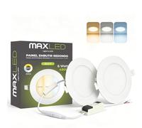 Maxled, Light is Led! 2PCS Spot Encastrable LED 6W 230V Ø120mm, 480lm Spots Plafonnier Non Dimmable 3000K-6000K IP44 Spots Plats Encastrables pour Plafond Dimensions Du Trou Φ 110mm Aluminium