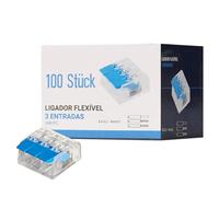 Maxled, Light is Led! Bornes de Connexion 3 Entrées, 100 Pièces Compatibles Avec Tous Types De Fils Dans Le Monde, Fil Solide 0.2-4mm², Connecteurs Fil Toronné 0.14-4mm², Référence 413